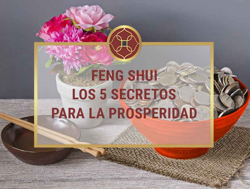 Maceta con flores y cuenco rojo con monedas según el feng shui para atraer la prosperidad